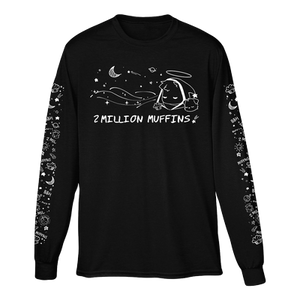 Open image in slideshow, 2 Million Muffins Black Long Sleeve T-Shirt

