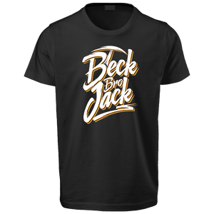 Open image in slideshow, BeckBroJack Orange Text T-Shirt
