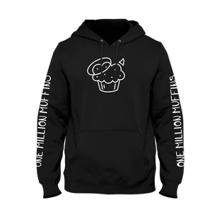 Open image in slideshow, 1 Million Muffins White Text Hoodie
