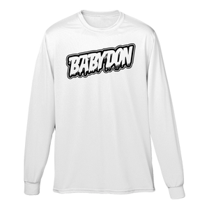 Open image in slideshow, Baby Don White Text Longsleeve T-Shirt
